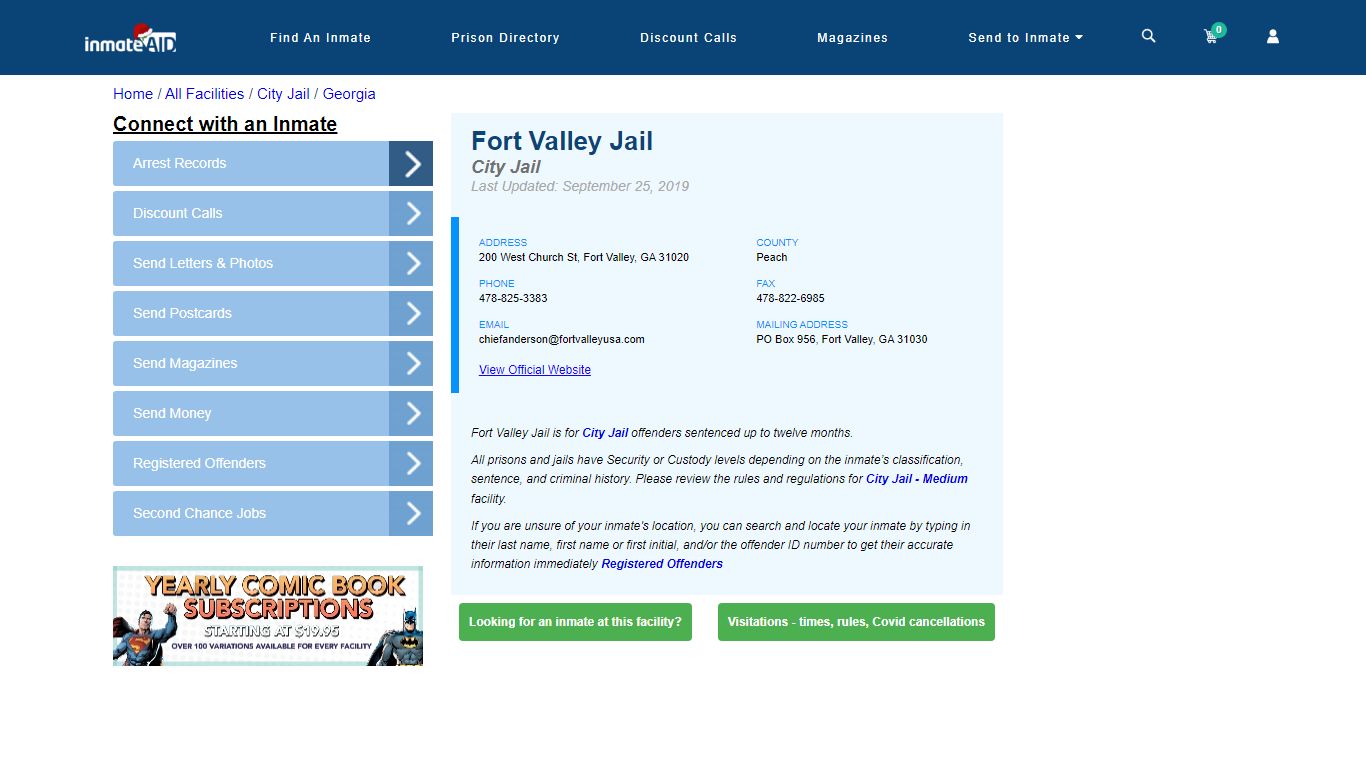 Fort Valley Jail | Inmate Locator